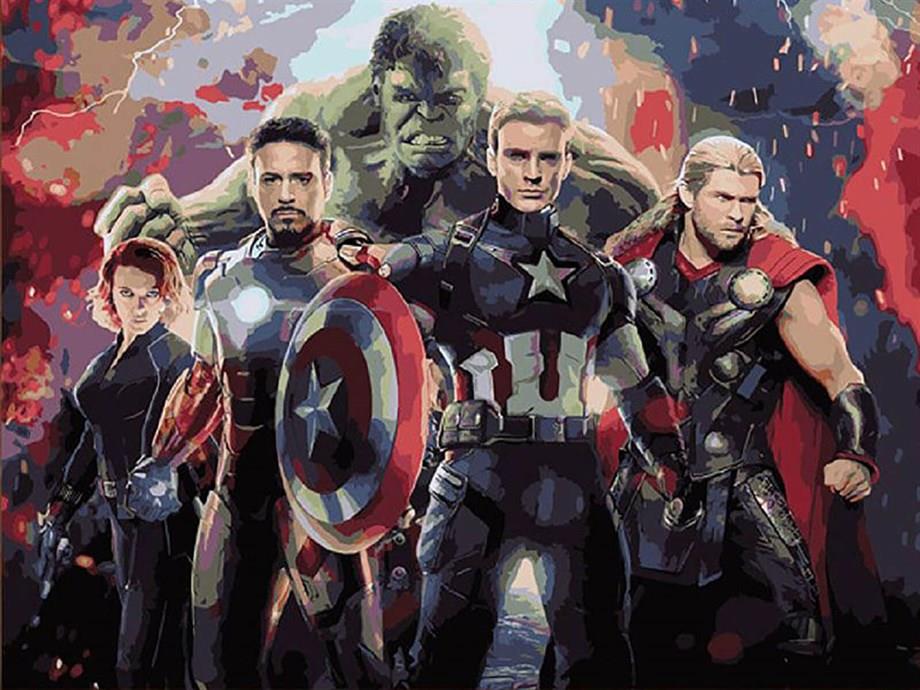 Avengers Sayılarla Boyama Seti  (Tuvale Gerili)