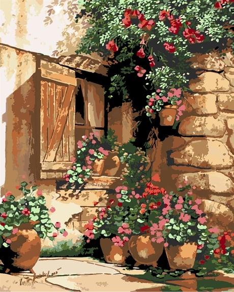 Bahar Çiçekleri Sayılarla Boyama Seti 40x50 cm (Tuvale Gerili)