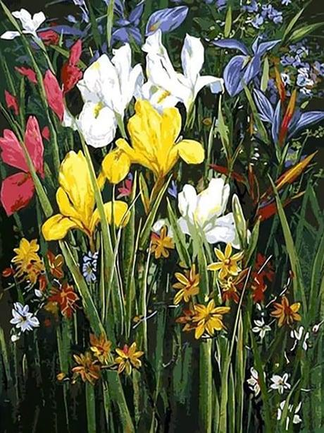 Bahar Renkleri Sayılarla Boyama Seti 40x50 cm (Tuvale Gerili)
