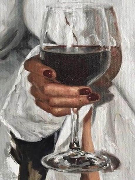 Bir Kadeh Sayılarla Boyama Seti 40x50 cm (Tuvale Gerili)