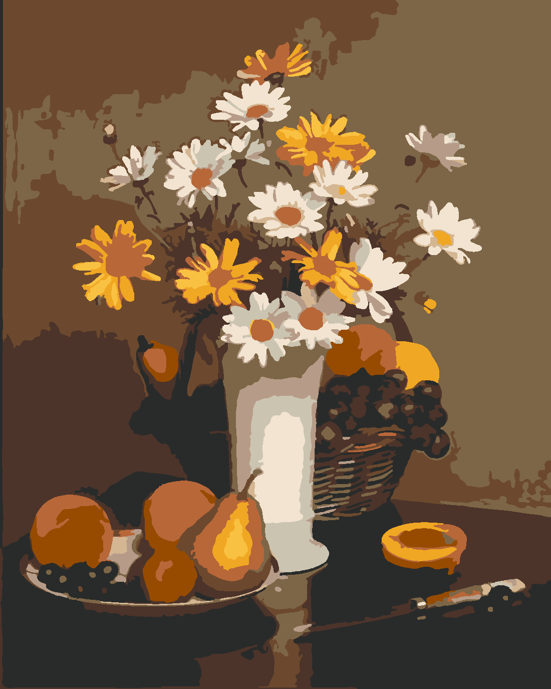 ÇİÇEKLER VE MEYVELER 2 Boyama Seti 40x50 cm (Tuvale Gerili)