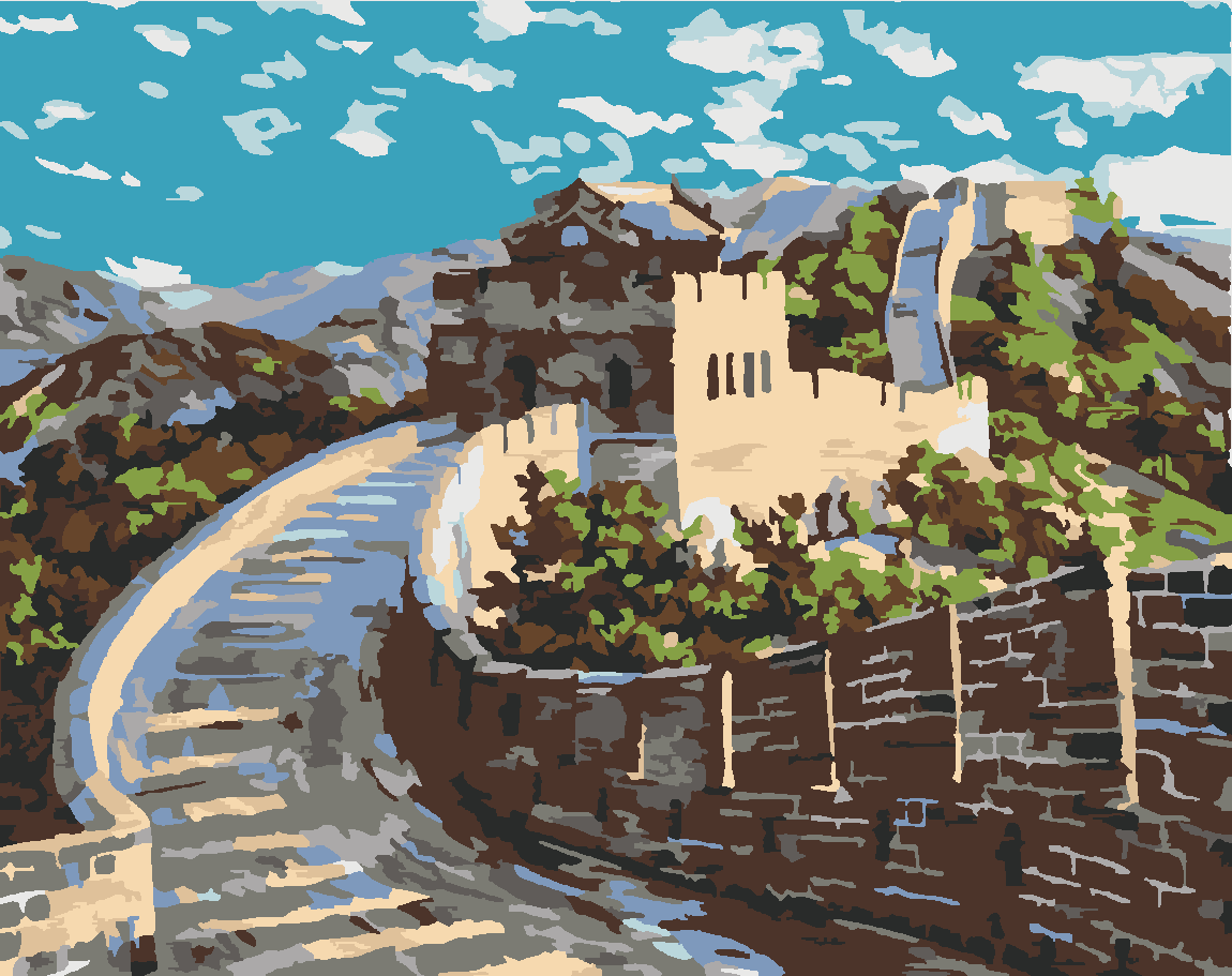 ÇİN SEDDİ Boyama Seti 40x50 cm (Tuvale Gerili)