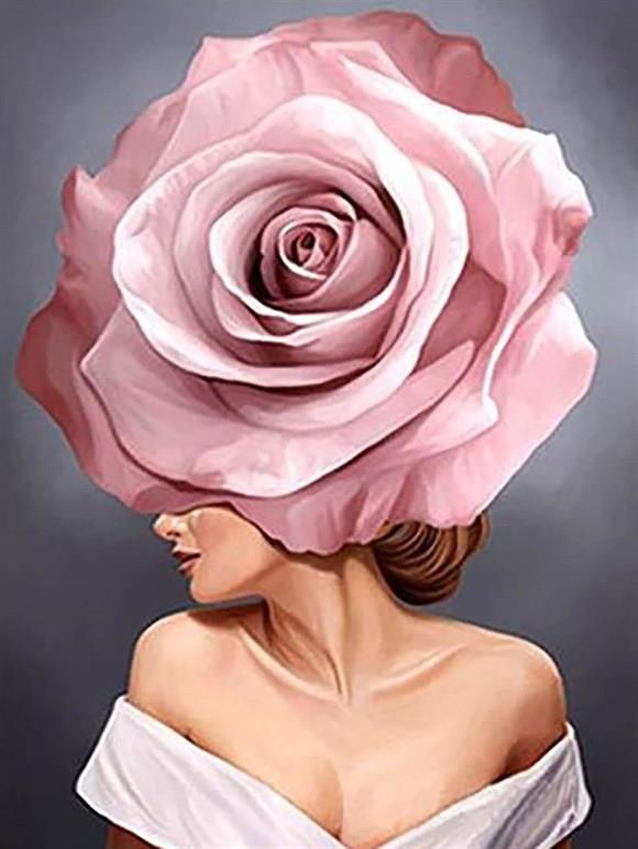 Çiçeklenmek Zerafet Sayılarla Boyama Seti(40x50 cm Tuval Şasesine Gerili)