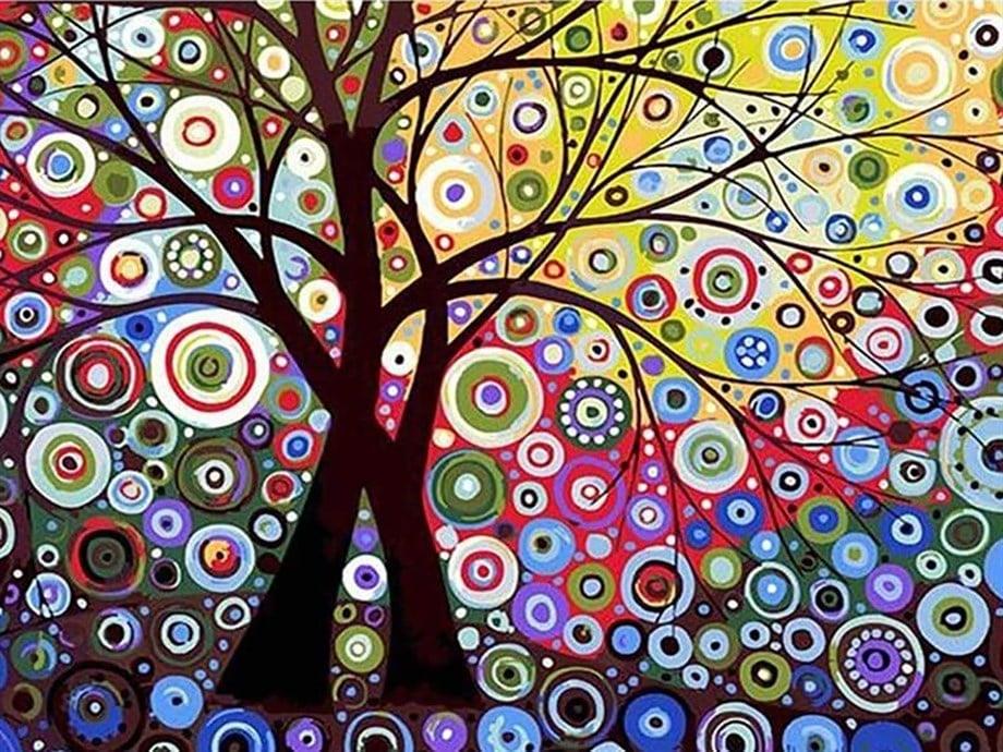 Dilek Ağacı Sayılarla Boyama Seti 40x50 cm (Tuvale Gerili)