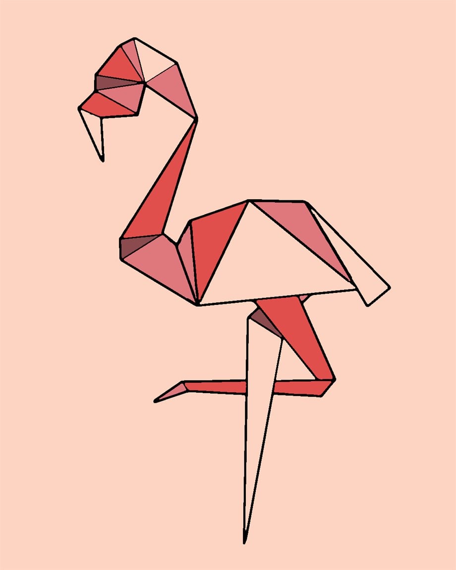 Flamingo Minimalist Sayılarla Boyama Seti 30x40 cm (Tuvale Gerili)