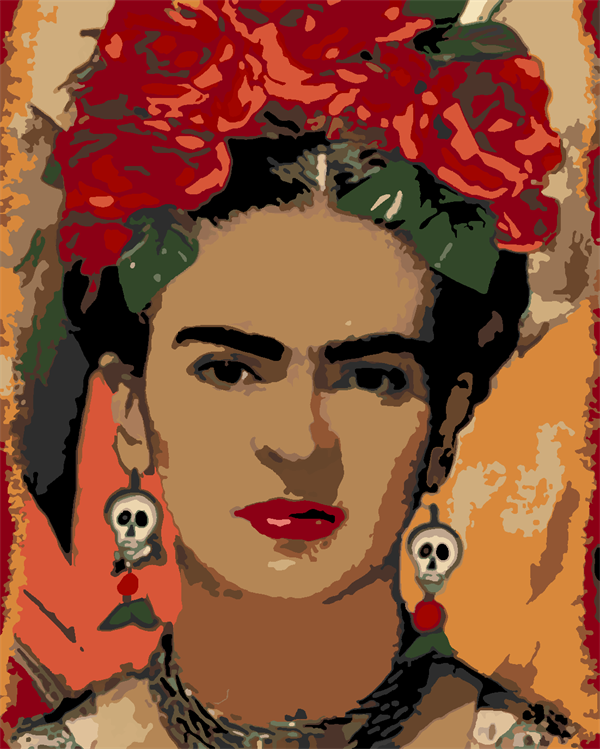 Frida Kahlo Sayılarla Boyama Seti  (Tuvale Gerili)