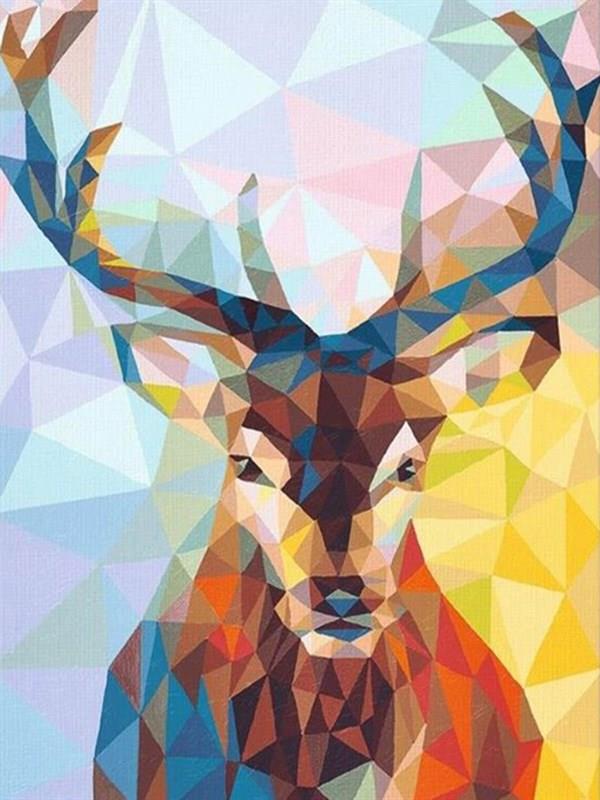 Geyik Modern Sayılarla Boyama Seti 40x50 cm (Tuvale Gerili)