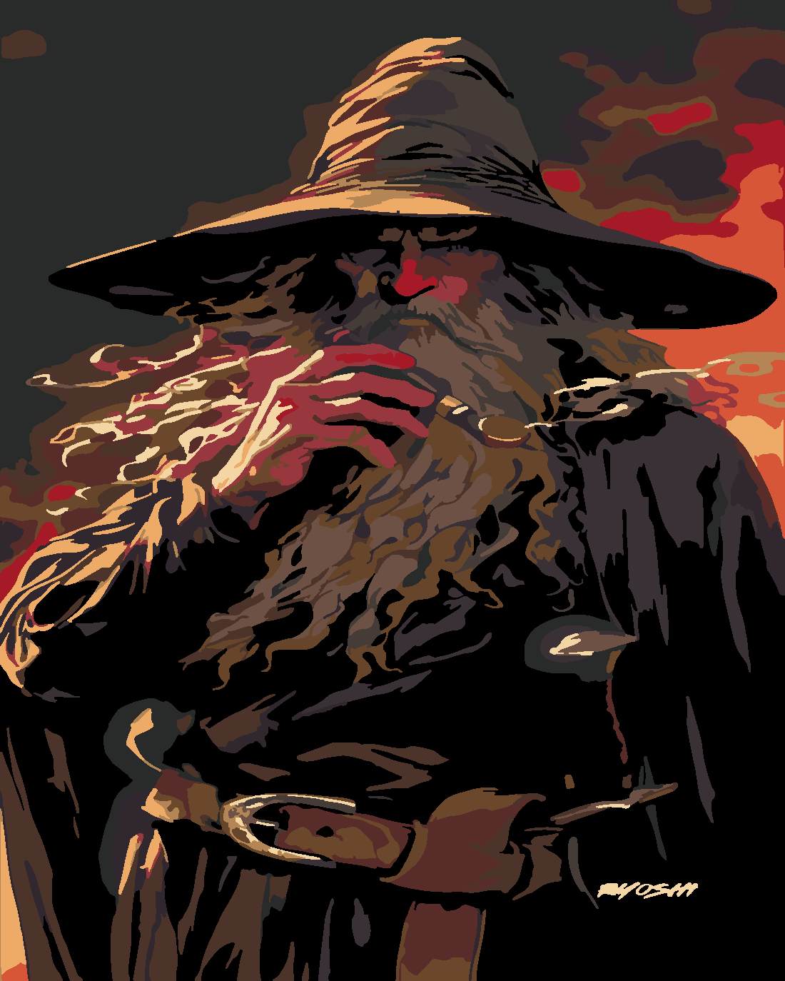 gri gandalf Boyama Seti 40x50 cm (Tuvale Gerili)