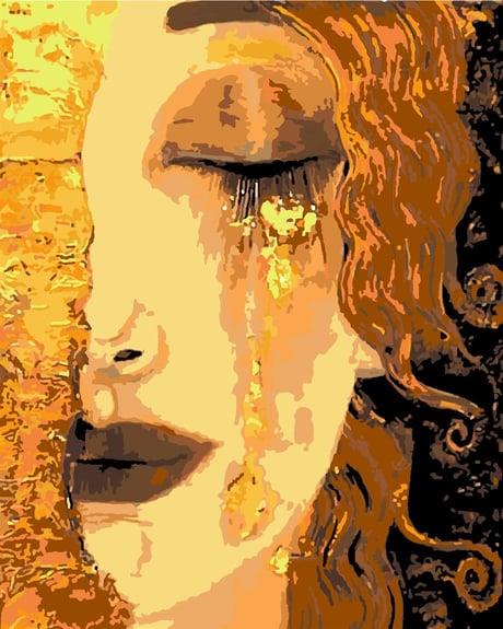 Gustav Klimt Ağlayan Kadın Sayılarla Boyama Seti  (Tuvale Gerili)