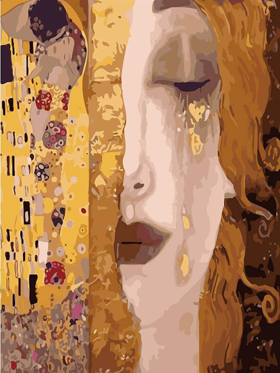 Gustav Klimt İki Eser Sayılarla Boyama Seti 40x50 cm (Tuvale Gerili)