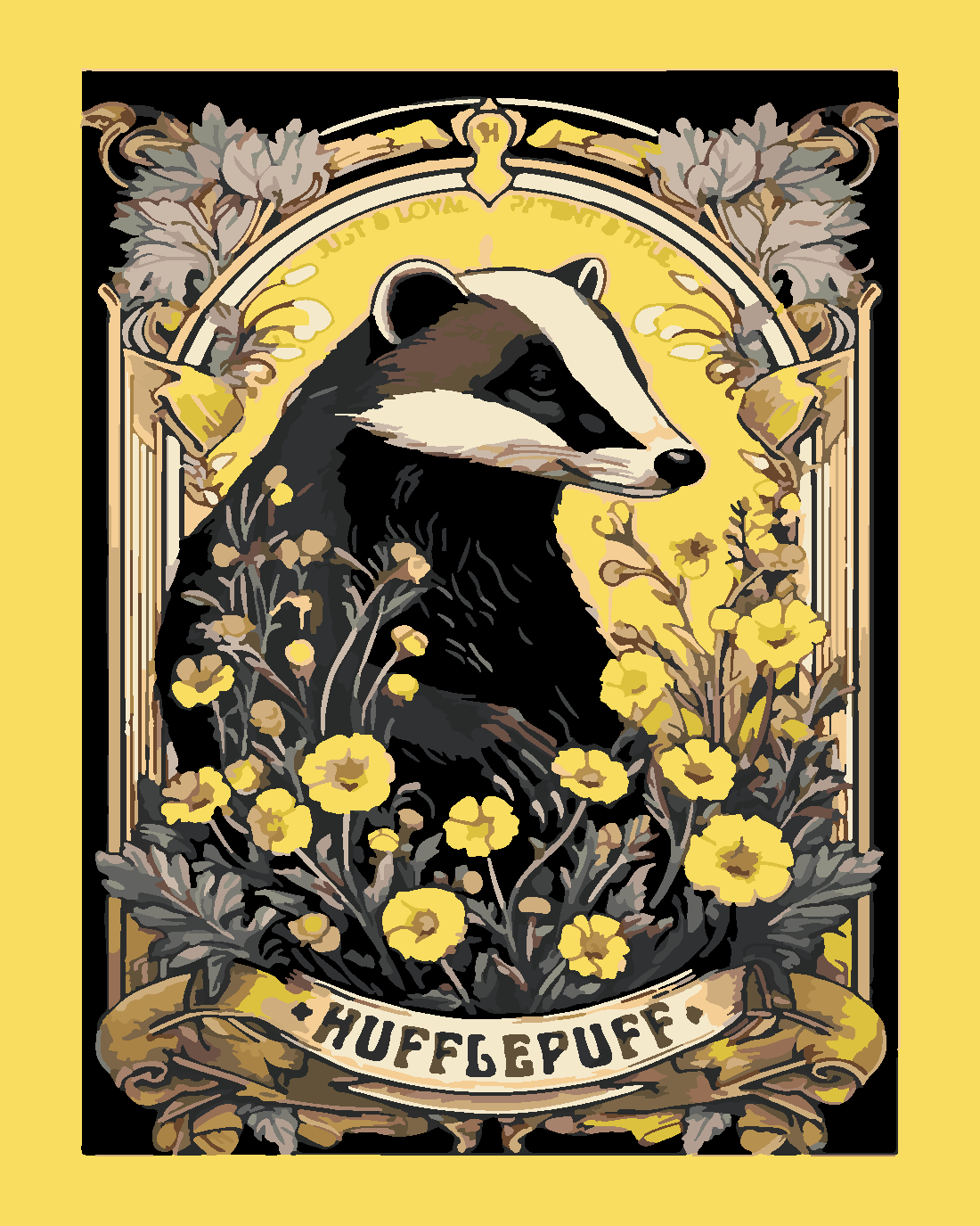HUFFLEPUFF Boyama Seti 40x50 cm (Tuvale Gerili)