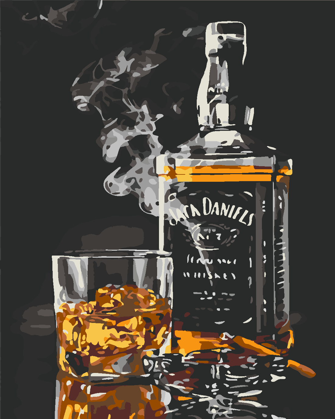 Jack Daniels 2 Boyama Seti 40x50 cm (Tuvale Gerili)