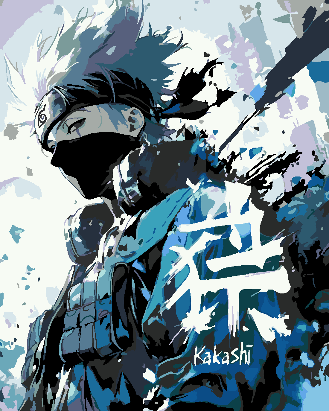 Kakashi Hatake 3  Boyama Seti 40x50 cm (Tuvale Gerili)