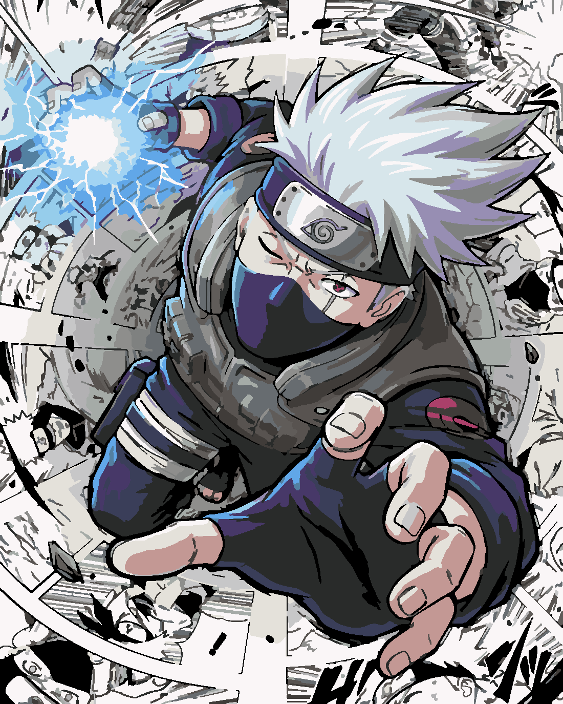 Kakashi Hatake  Boyama Seti 40x50 cm (Tuvale Gerili)