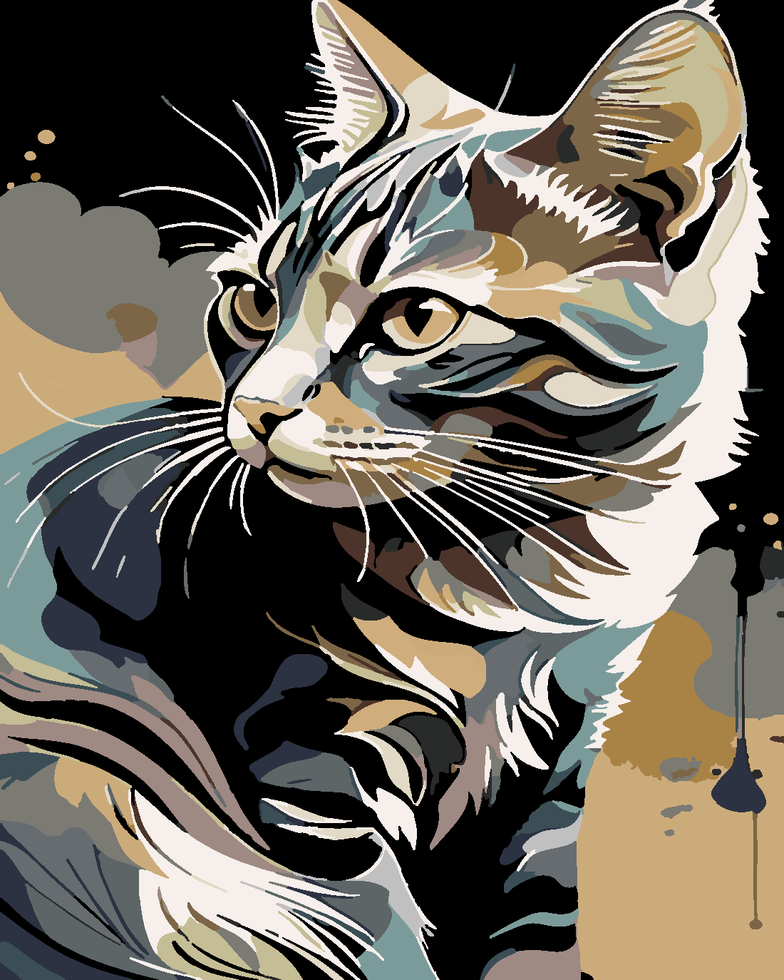 KEDİNİN GÖZÜNDEN Boyama Seti 40x50 cm (Tuvale Gerili)