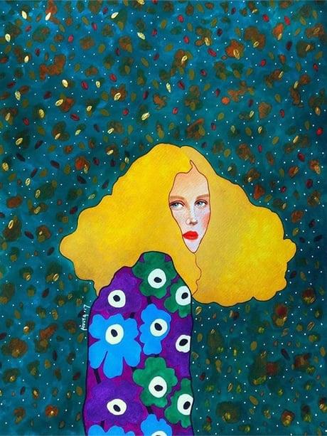 Kimonalı Kadın 2 Sayılarla Boyama Seti(40x50 cm Tuval Şasesine Gerili)
