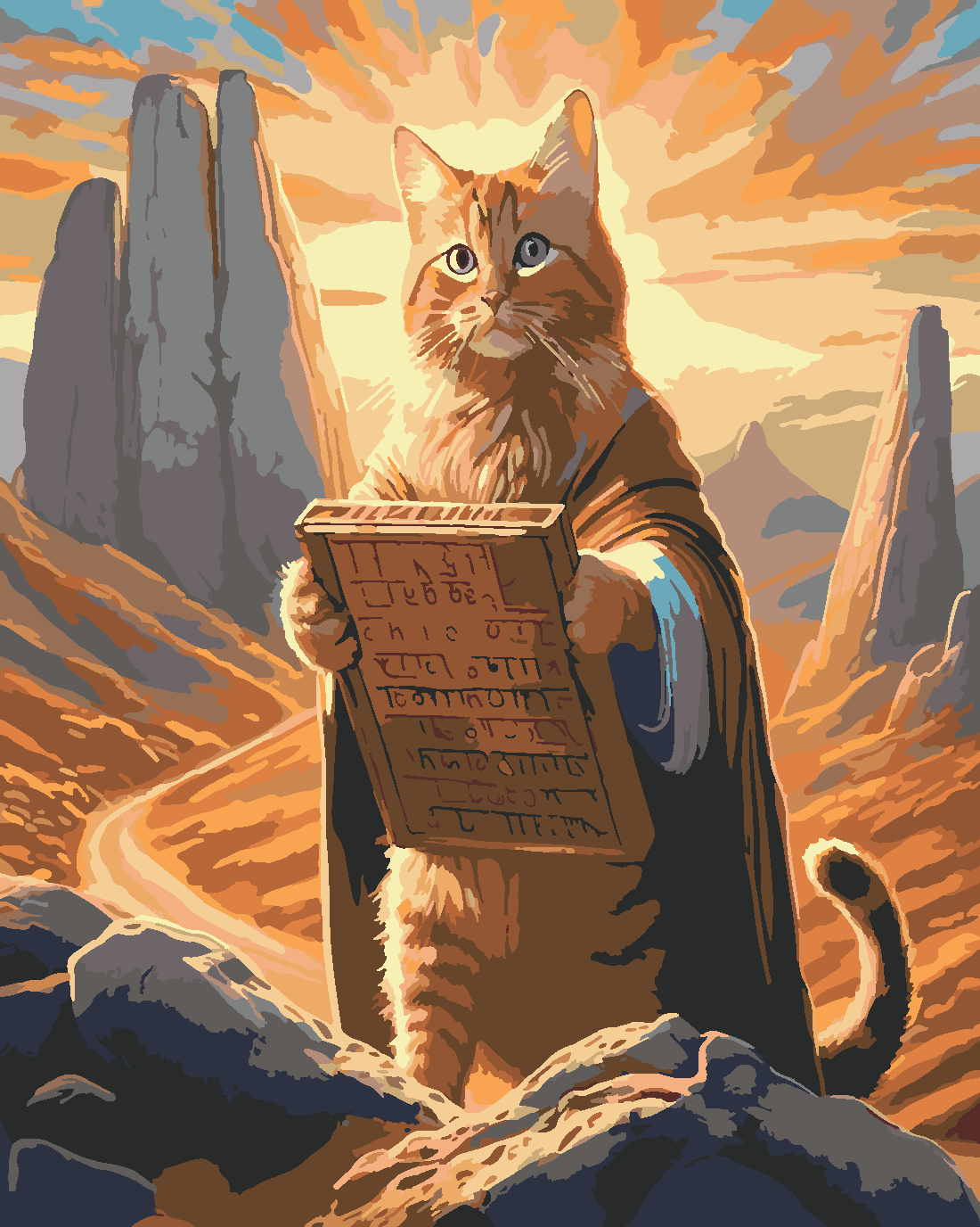 Kurtarıcı Kedi Seti 40x50 cm (Tuvale Gerili) uygun fiyatlar ve kredi kartına taksit seçenekleri ile W