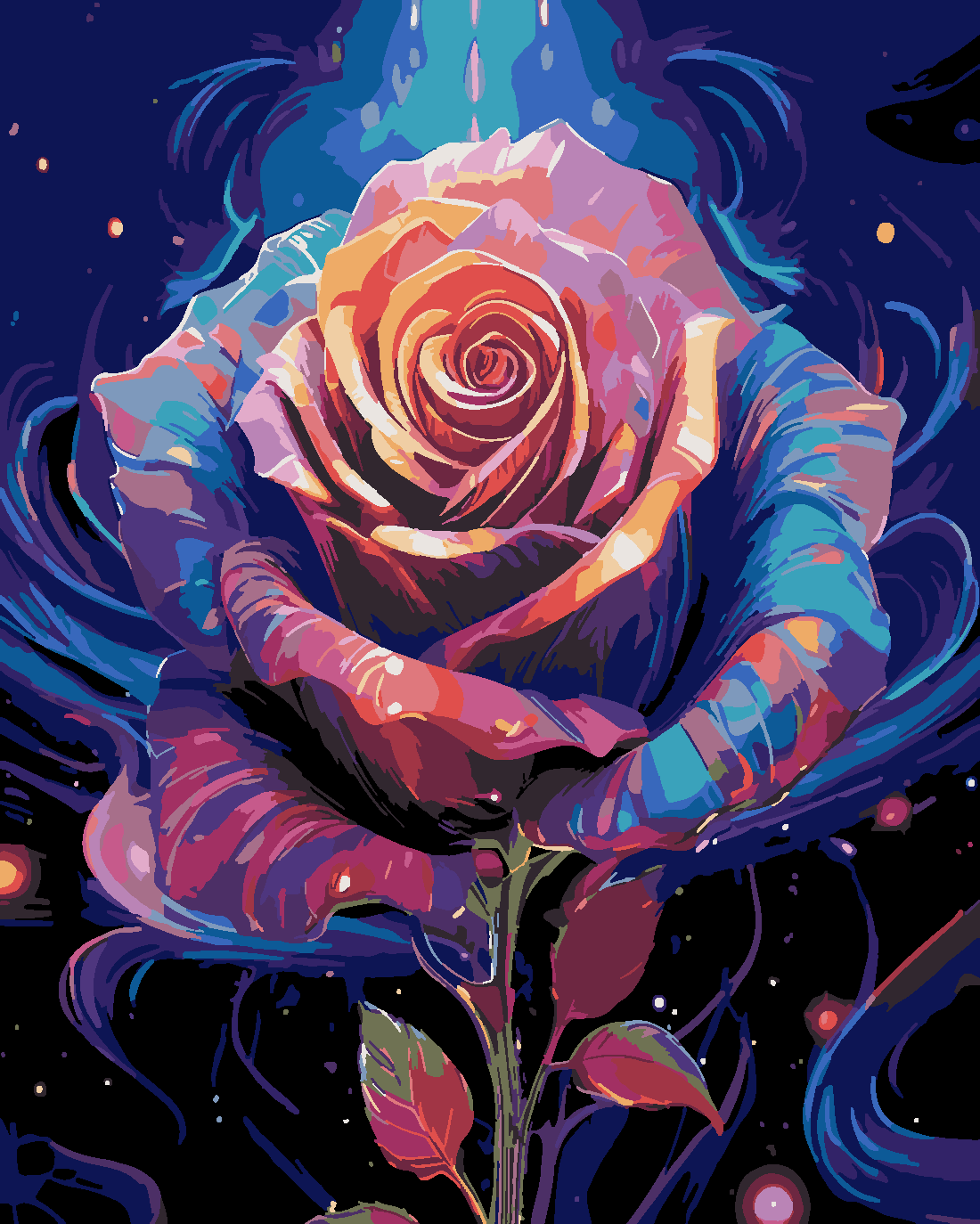 Lucid Gül Seti 40x50 cm (Tuvale Gerili) uygun fiyatlar ve kredi kartına taksit seçenekleri ile W