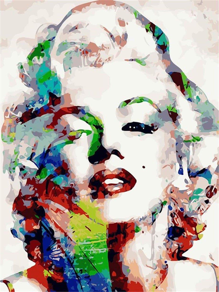 Marılyn Monroe Portre Sayılarla Boyama Seti 40x50 cm (Tuvale Gerili)