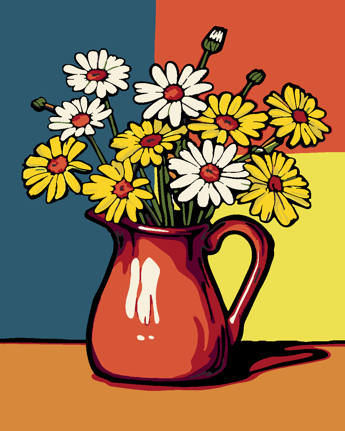 MİNİMAL FLORAL Boyama Seti 40x50 cm (Tuvale Gerili)