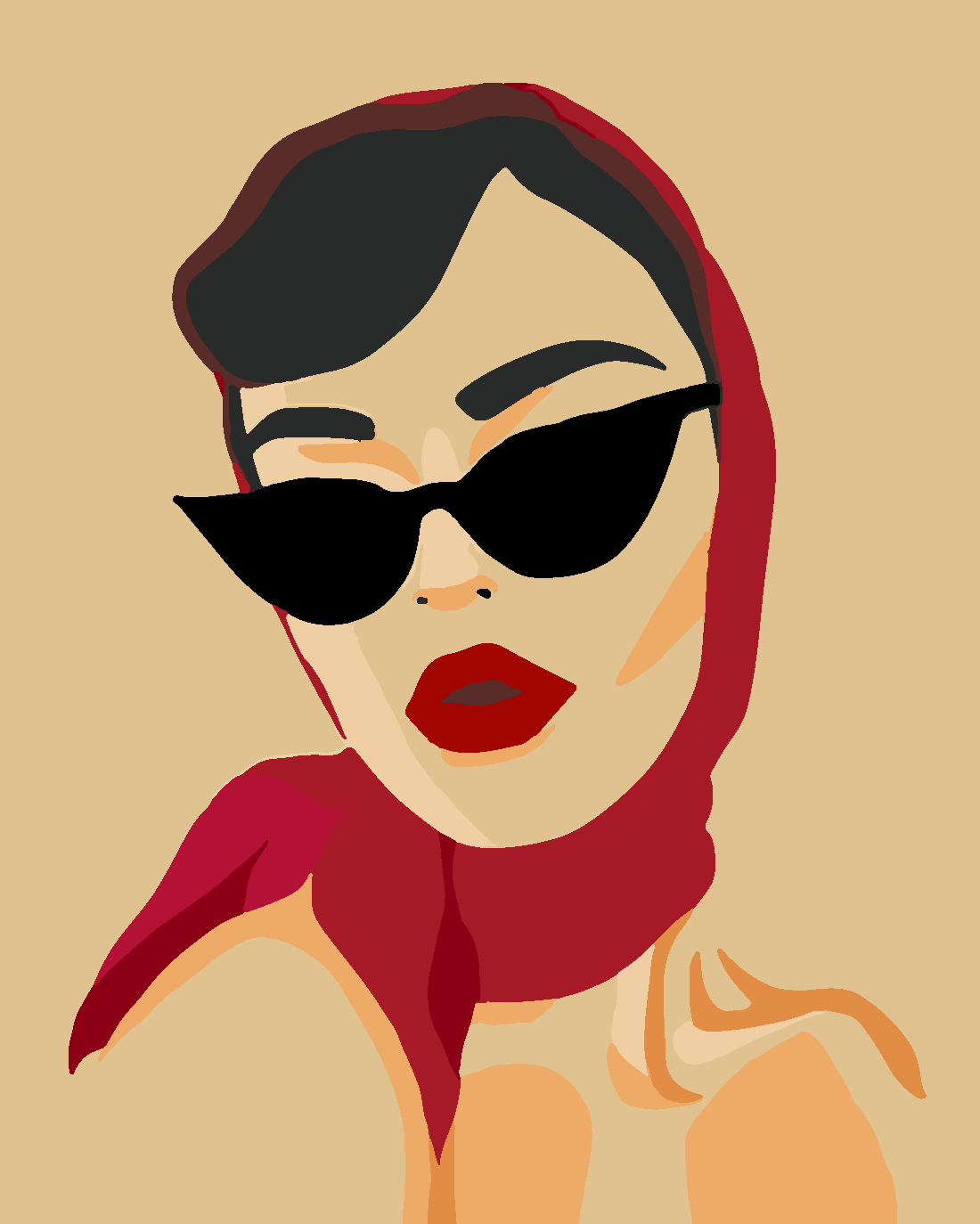 MİNİMAL HANIM Boyama Seti 40x50 cm (Tuvale Gerili)