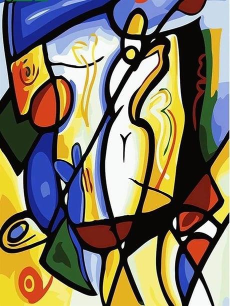 Modern Sanat Sayılarla Boyama Seti 40x50 cm (Tuvale Gerili)