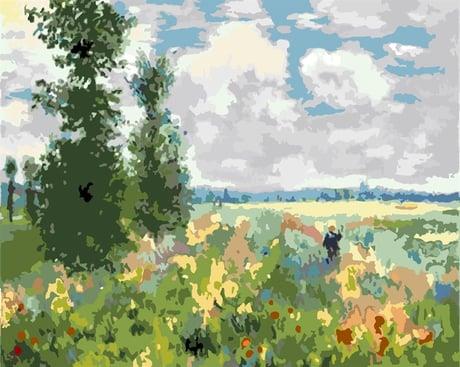 Monet Hashas Bahçesi Sayılarla Boyama Seti  (Tuvale Gerili)