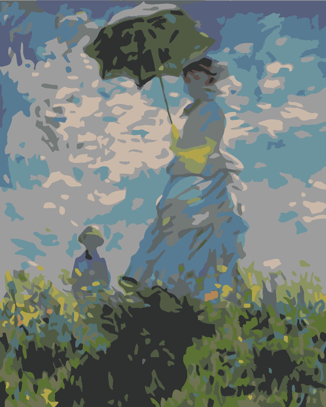 Monet Şemsiyeli Kadın Seti 40x50 cm (Tuvale Gerili) uygun fiyatlar ve kredi kartına taksit seçenekleri ile W