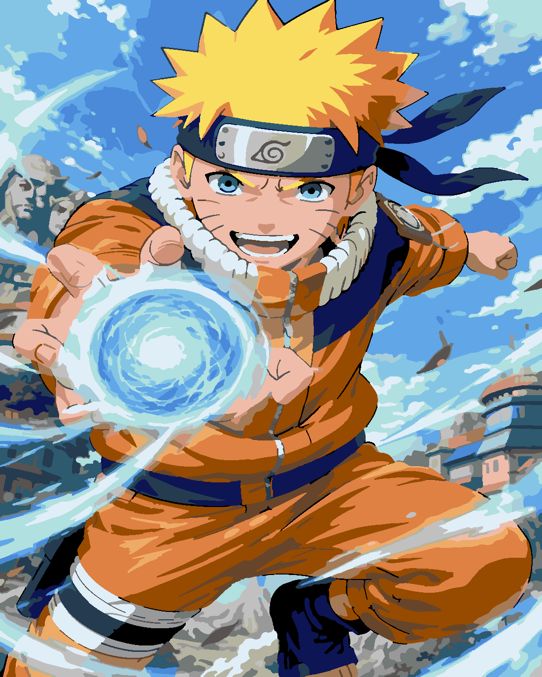 Naruto 2 Boyama Seti 40x50 cm (Tuvale Gerili)