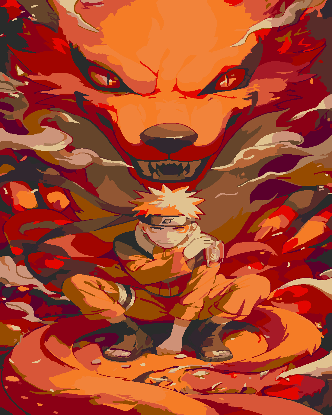 naruto 4 Boyama Seti 40x50 cm (Tuvale Gerili)