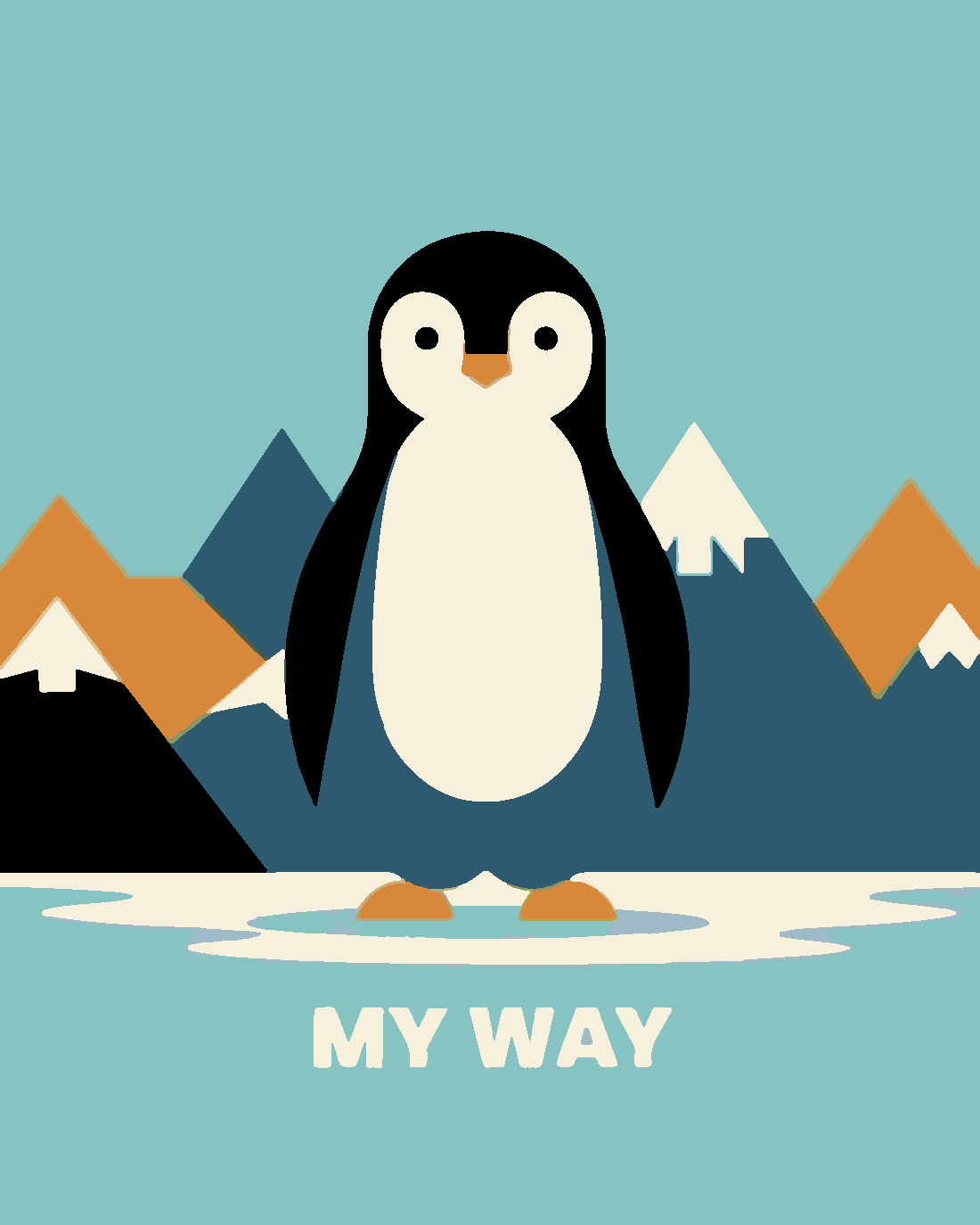 Nihilist Penguenin Yolu Boyama Seti 40x50 cm (Tuvale Gerili)