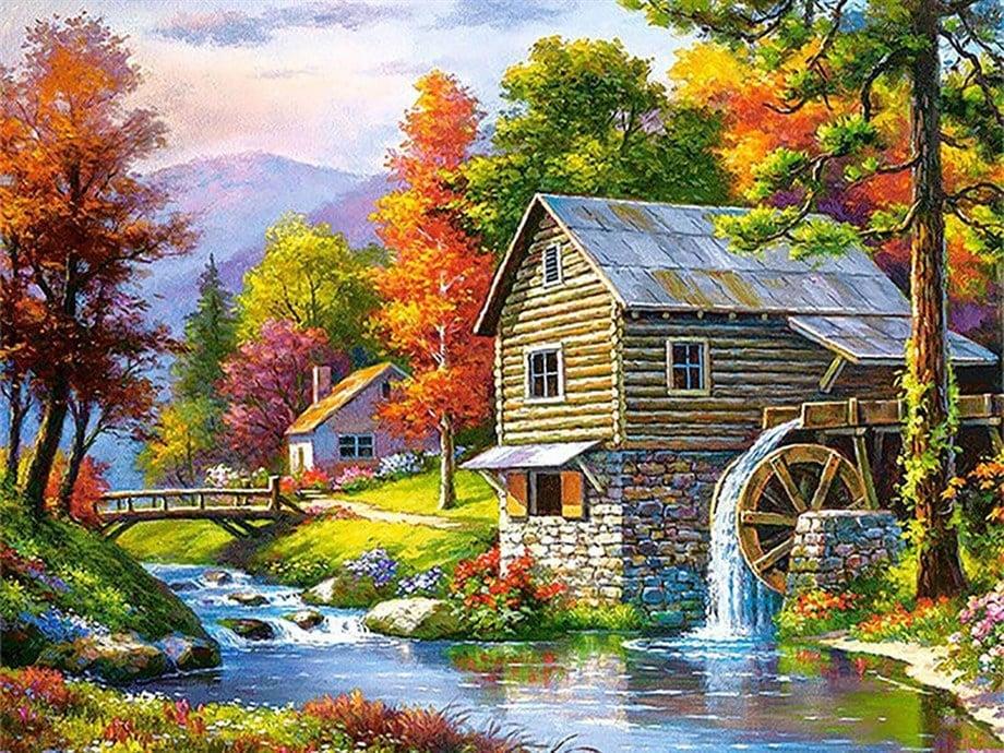 Ormanda Yaşam Sayılarla Boyama Seti 40x50 cm (Tuvale Gerili)