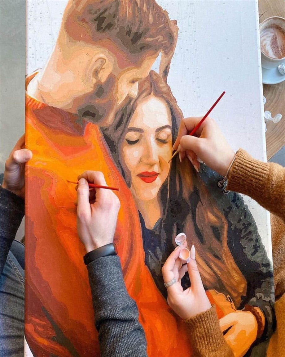 Özel Yapım Sayılarla Boyama Seti(60x75 cm Tuval Şasesine Gerili)