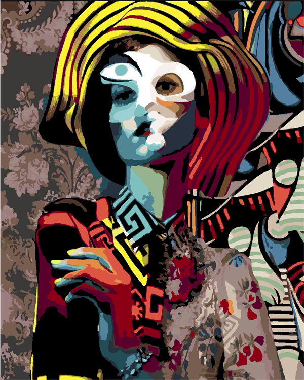 Picasso Girl Before a Mirror Sayılarla Boyama Seti 40x50 cm (Tuvale Gerili)