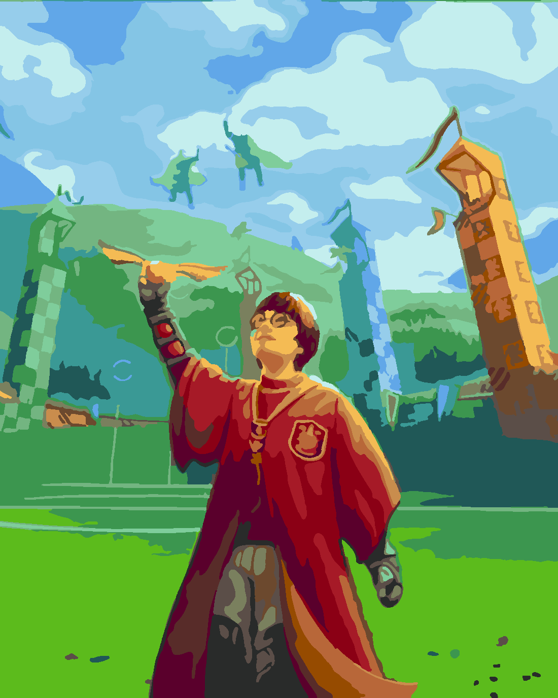 QUIDDITCH 2 Boyama Seti 40x50 cm (Tuvale Gerili)