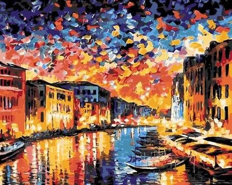 Renkli Kanal Sayılarla Boyama Seti 40x50 cm (Tuvale Gerili)