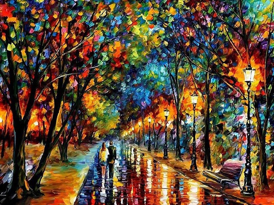 Renkli Yürüyüş Sayılarla Boyama Seti 50x65 cm (Tuvale Gerili)