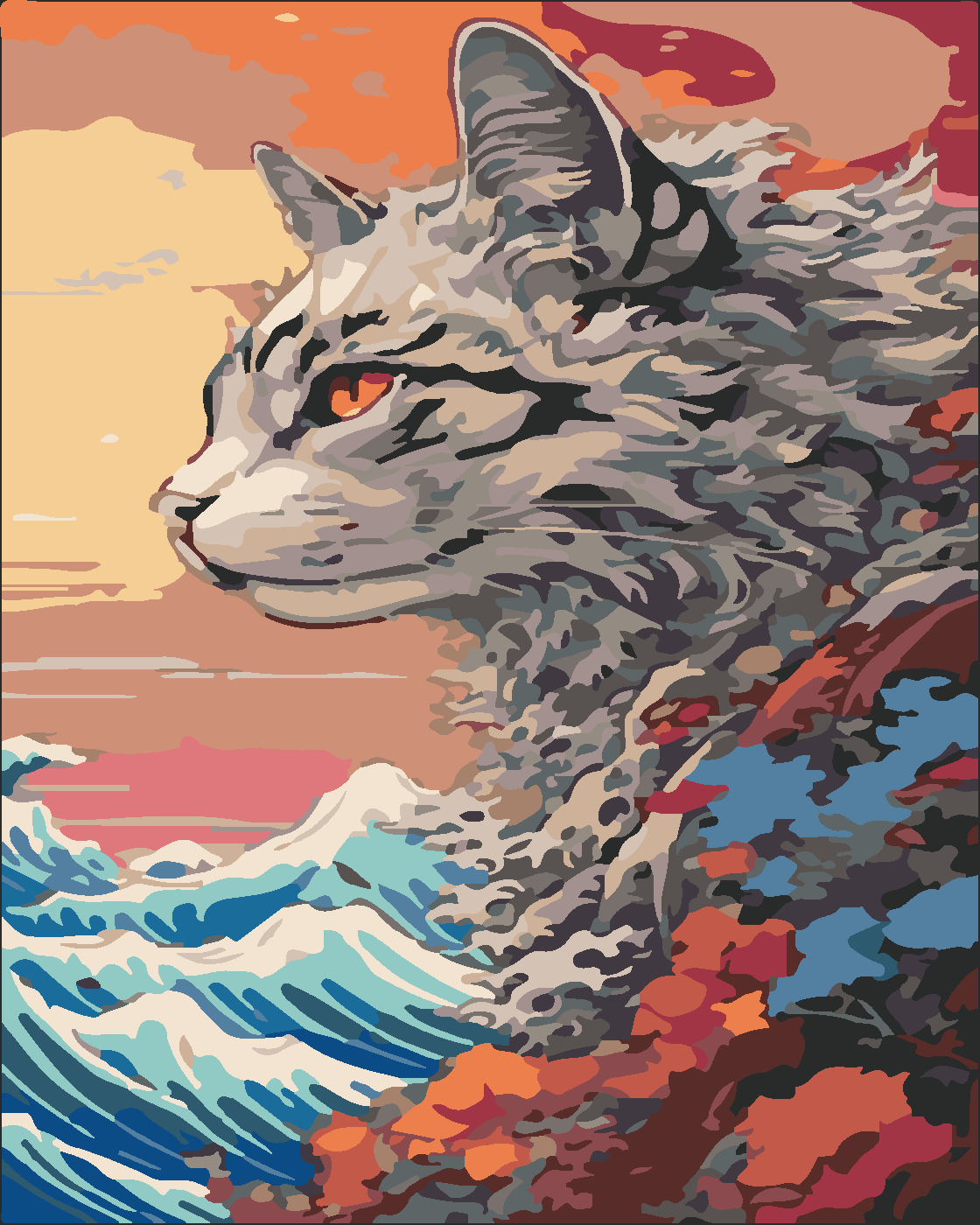 Retro CAT Boyama Seti 40x50 cm (Tuvale Gerili)
