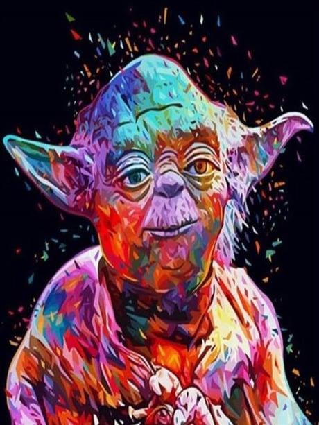 Starwars Yoda Sayılarla Boyama Seti 40x50 cm (Tuvale Gerili)