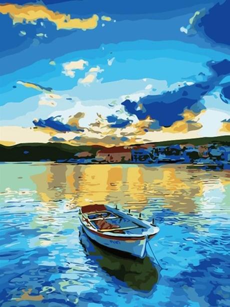 Tekne Sayılarla Boyama Seti 40x50 cm (Tuvale Gerili)