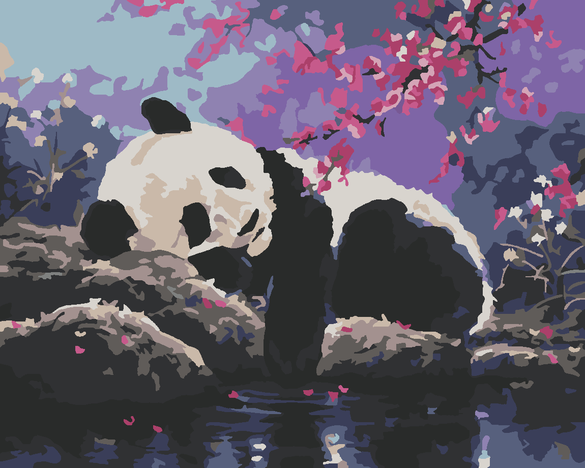 UYUŞUK PANDA Boyama Seti 40x50 cm (Tuvale Gerili)
