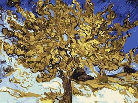 Van Gogh Ağaç Sayılarla Boyama Seti 40x50 cm (Tuvale Gerili)