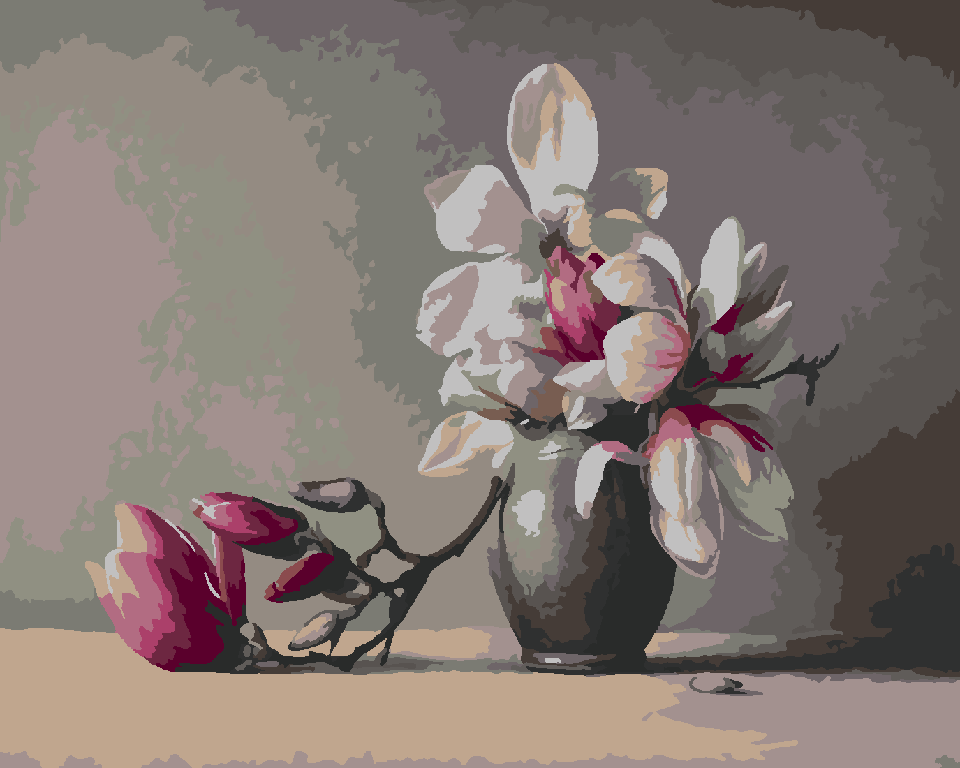 VAZODAKİ YAŞAM Boyama Seti 40x50 cm (Tuvale Gerili)