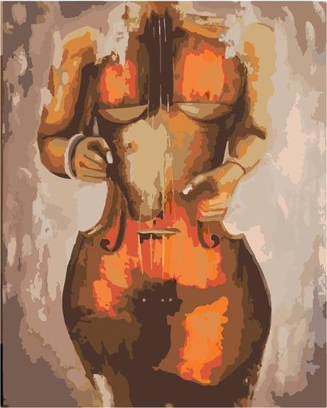 Vücud Bulan Sanat Sayılarla Boyama Seti  (Tuvale Gerili)