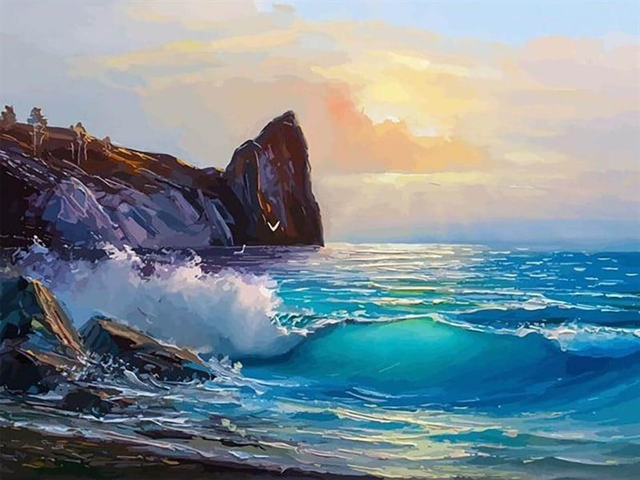 Yamaç Manzarası Sayılarla Boyama Seti 40x50 cm (Tuvale Gerili)