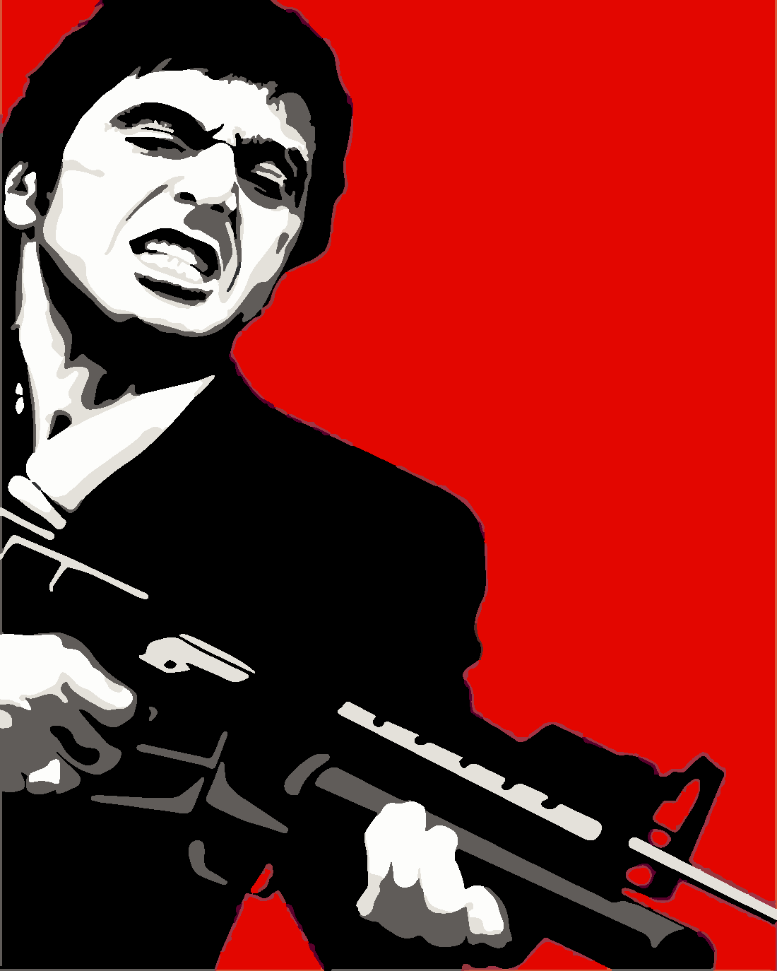 Yaralı Yüz (Scarface) Sayılarla Boyama Seti Sayılarla Boyama Seti 40x50 cm (Tuvale Gerili)