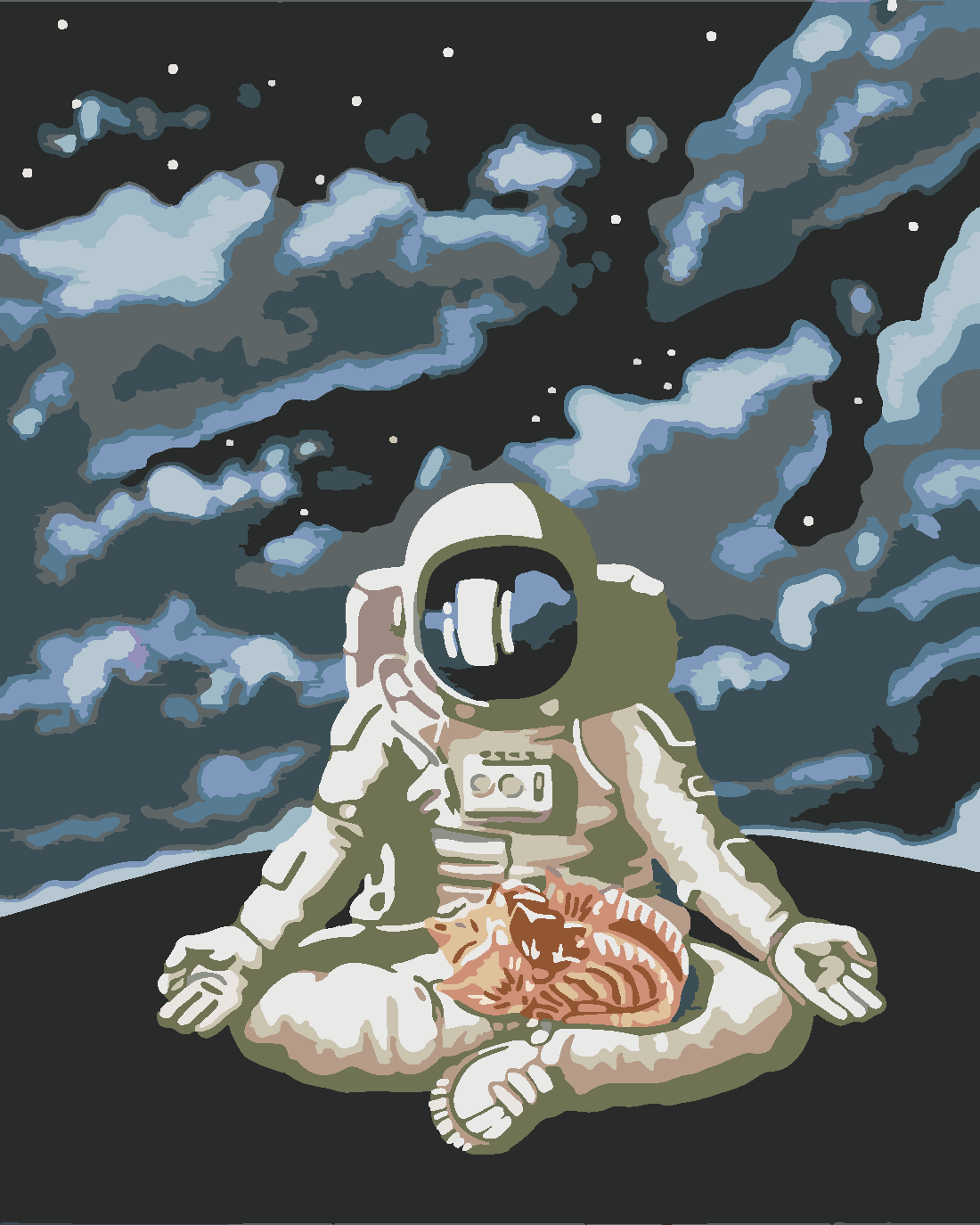 Yogi Astronot Boyama Seti 40x50 cm (Tuvale Gerili)