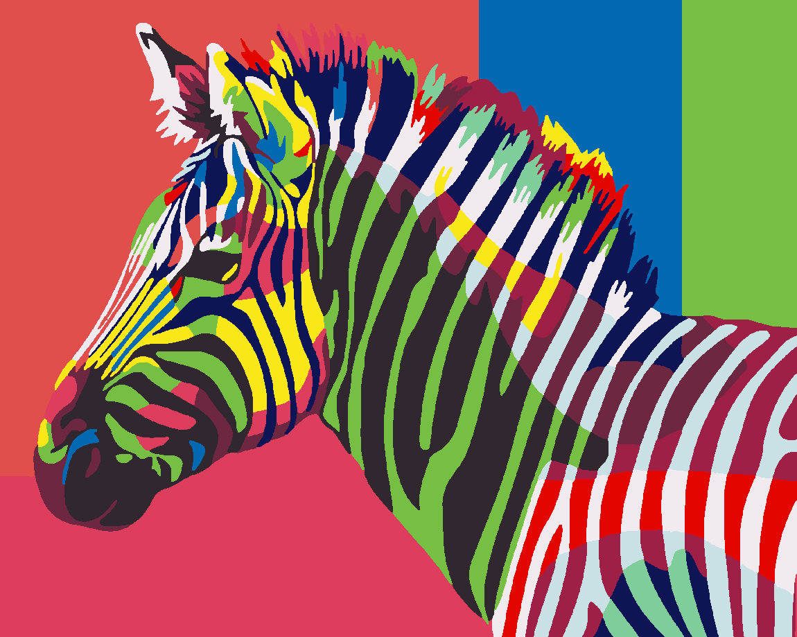 Zebra Geçişi Boyama Seti 40x50 cm (Tuvale Gerili)