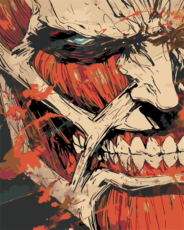 Attack of Titan Dev Titan  Boyama Seti 40x50 cm (Tuvale Gerili)