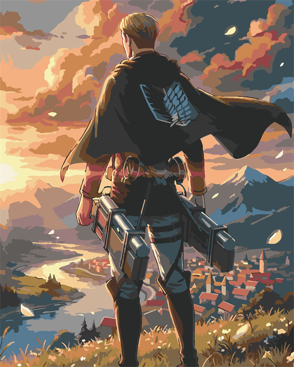 Attack of TitanAttack of Titan Komutan Erwin 5 Boyama Seti 40x50 cm (Tuvale Gerili)